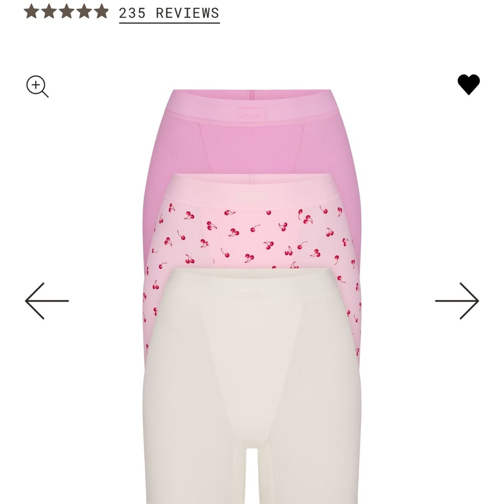 SKIMS Women's Pajama Set - Pink, Cherry Print, Cream